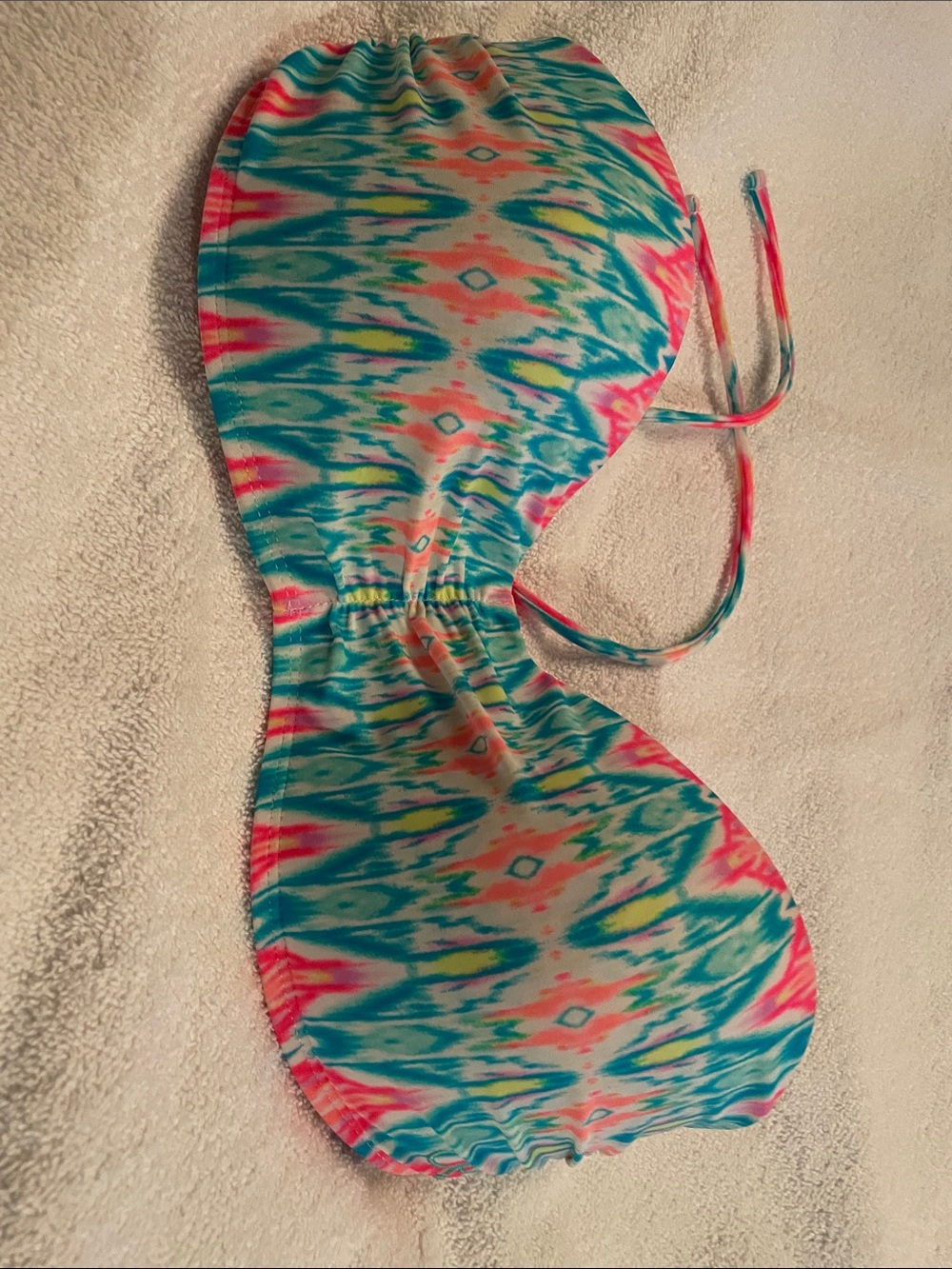 OP Multicolor Bandeau Bikini Top - Teal, Pink, Yellow